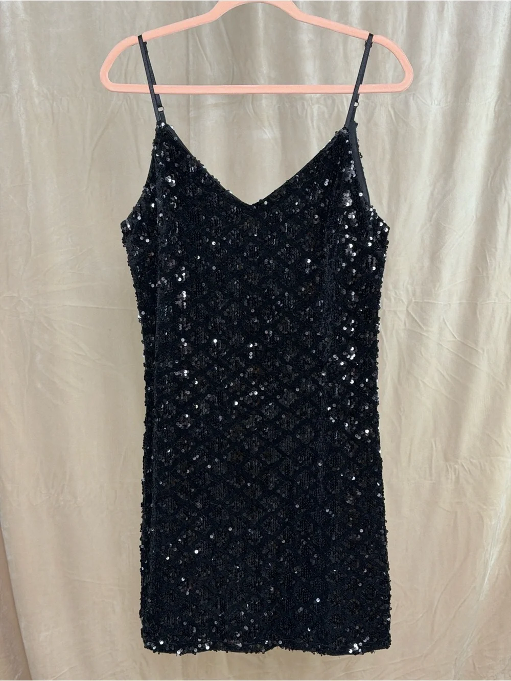 Black Sequin Mini Dress